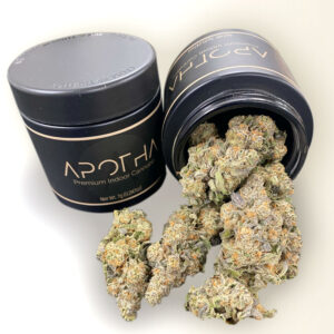 image of Donkey Kong marijuana buds in a jar from apotha growers in mississippi
