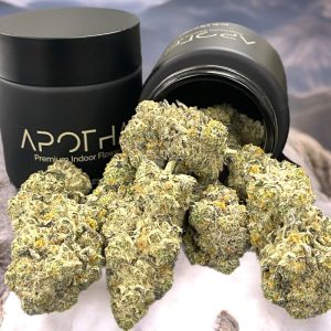 image of street guru marijuana buds in a jar from apotha growers in mississippi