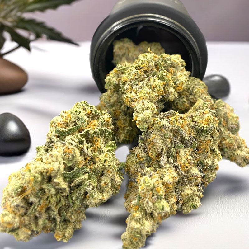 image of the bridge marijuana buds in a jar from apotha growers in mississippi